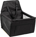 Cushioned Car Ride Bed - Dog Safety Travel Crate | Puppy Travel Safety Gear, Pet Vehicle Bed, Soft Dog Booster Seats with Storage Pockets, Clip-Onn Leashs Portable Car Carrier