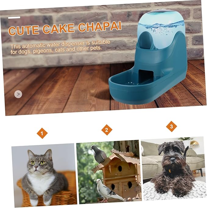 Automatic Pet Water Dispenser Capacity Gravity Waterer for Dogs and Cats Non-Slip Base Easy to Clean for Keeping Pets Hydrated