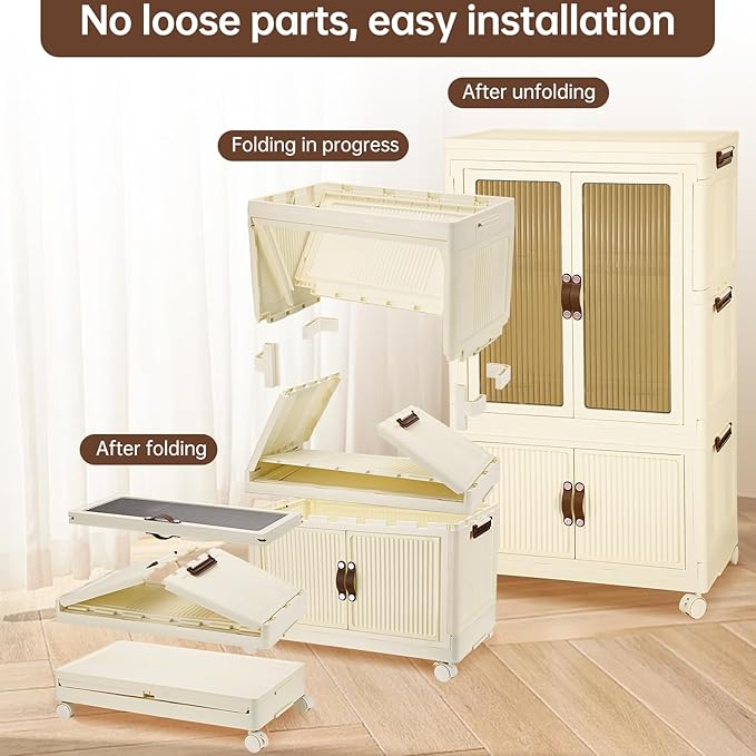 Dog Wardrobe with Wheels, Drawers and Hangers for Dog Clothes and pet Accessories 1