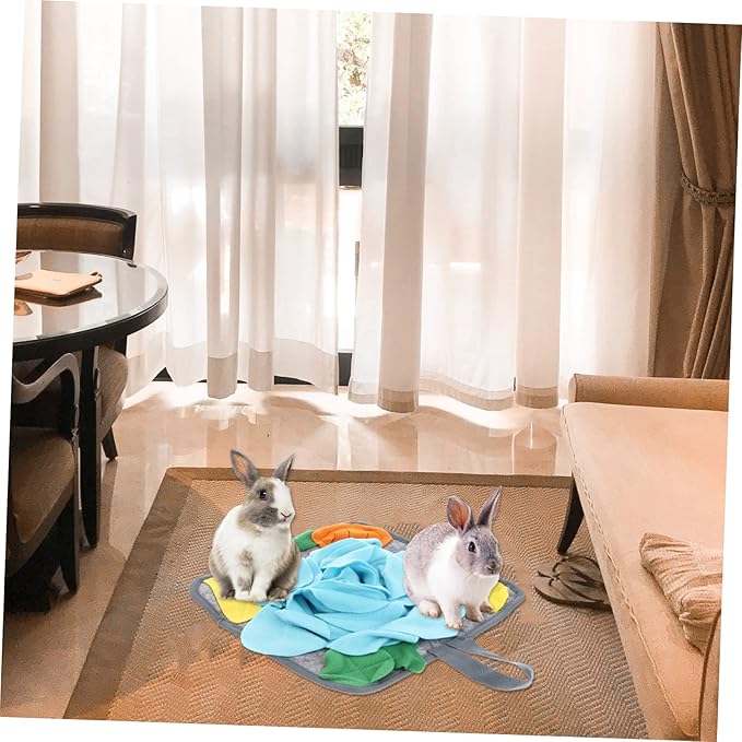 Bunny Toy Rabbit Snuffle Mat Interactive Nose Work Pad Polar Fleece Easy to Clean