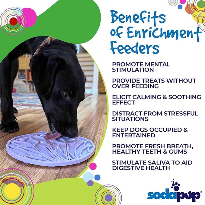 SodaPup Tulip eMat – Durable Enrichment Feeder Made in USA from Non-Toxic, Pet-Safe, Food Safe Rubber for Mental Stimulation, Avoiding Overfeeding, Fresh Breath, Digestive Health, Calming, & More