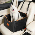 MCY Dog Car Seat for Small Dogs, Elevated Pet Car Seat, Travel Safety Pet Seat for Dogs up to 35 lbs, Memory Foam Booster Dog Seat with Washable Removable Cover, Storage Pockets, Black (Black)