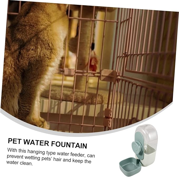 Hanging Pet Water Dispenser Automatic Feeder for Cats Dogs Body for Observation Design for Cage Use