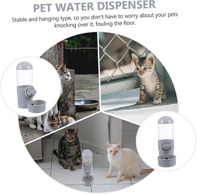 Hanging Dog Water Feeder Automatic Pet Water Dispenser Stable and Cats Easy to Install Capacity for Home Use and Pet Cages