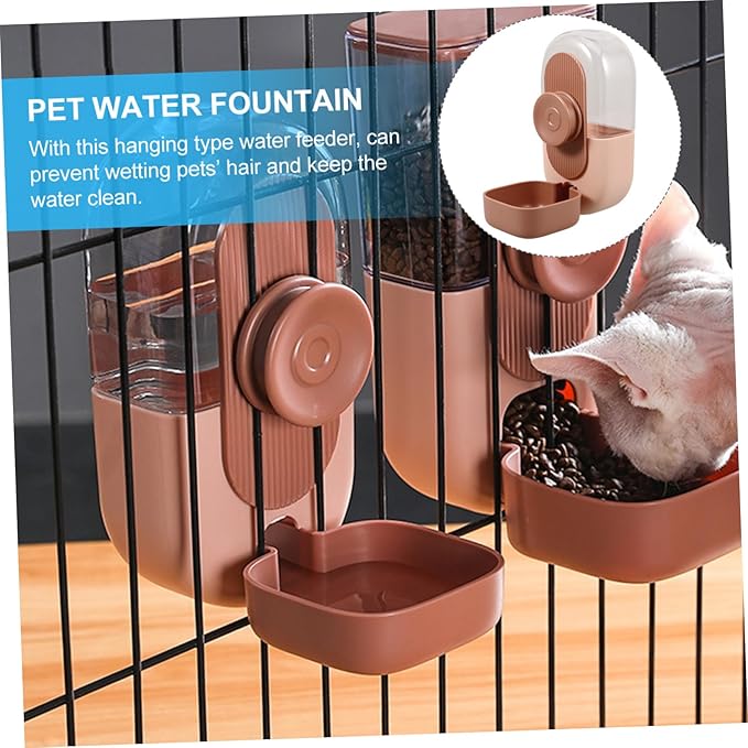 Pet Water Dispenser for Cats and Dogs Hanging Automatic Water Bottle for Cages Convenient Feeder Dispenser to Prevent Spills for Indoor and Outdoor Use