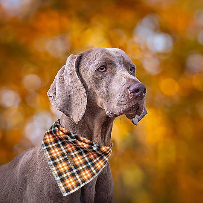 Elegant Little Tail Dog Bandana - Fall Halloween Adjustable Scarf Handkerchief Bib for Boy Girl Square Kerchief - Small Large Dogs
