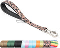 TSPRO Dog Training Leash with Sturdy Metal Buckle, 14 Inches Short Leash for Large Dogs, Comfortable Padded Handle (Leopard Print)