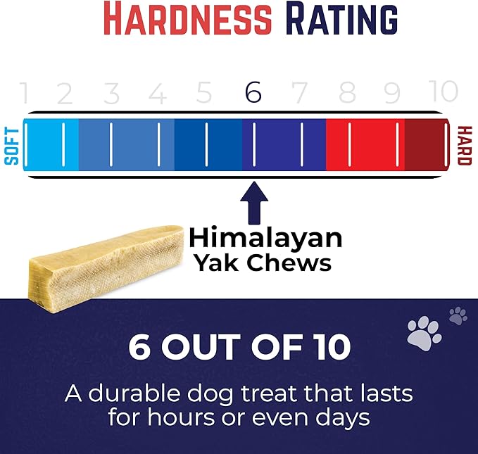 Devil Dog Pet Co. Himalayan Yak Cheese Dog Chews, Large - 4 Pack, 100% Natural & Healthy, Lactose-Free, Long-Lasting Dog Treats, Premium Yak Milk Chew Bones for Dogs