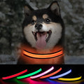 Lighted Dog Collars Rechargeable, Glow in Dark Dog Collar Waterproof, Flashing Led Dog Collars, Light Up Dog Collar for Night Walking (Orange, Pack of 1, S)