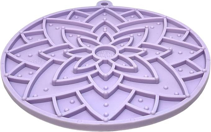 SodaPup Lotus eMat – Durable Enrichment Feeder Made in USA from Non-Toxic, Pet-Safe, Food Safe Rubber for Mental Stimulation, Avoiding Overfeeding, Fresh Breath, Digestive Health, Calming, & More