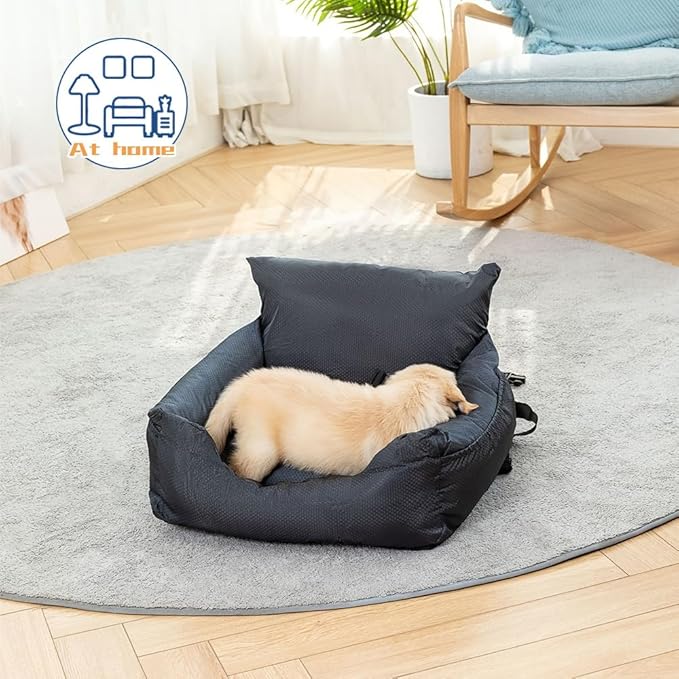 Dog Car Seat, Breathable Soft Pet Car Travel Home Bed, Multifunctional Safety Pet Booster Carseats for Small Medium Dogs or Cats (Single Seat)