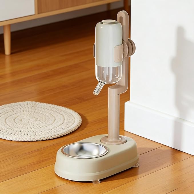 Freestanding Pet Water Dispenser, Automatic Feeder for Dogs and, White