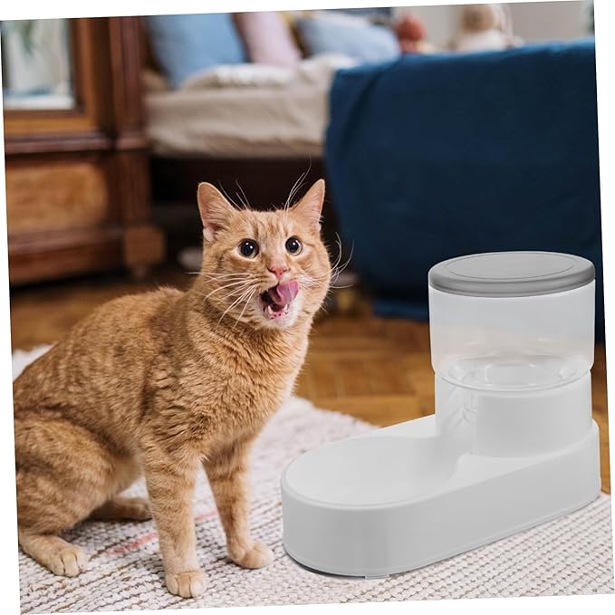 GANAZONO Automatic Pet Feeder Dispenser for Dogs and Cats Gravity Feeding Food Bowl with Texture for Easy Monitoring Durable Design with Capacity for Convenient Use