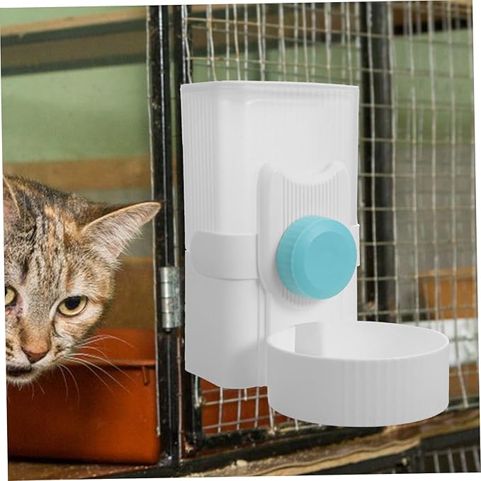 Pet Cage Water Feeder Automatic Dispenser for Dogs and Cats Easy to Install and Clean Suitable for Cages Wire Spacing Essential Pet Accessory Sky Blue