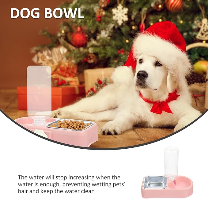 Automatic Refill Hanging Pet Bowl Set Anti-Fall Dog Cage Food Bowl with Detachable Water Dispenser for Indoor Feeding and Drinking