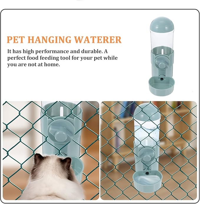 Water Dispenser for Dog Automatic Pet Water Dispenser Pet Hanging Feeder Cage Feeder Abs -Over for Cats and Dogs