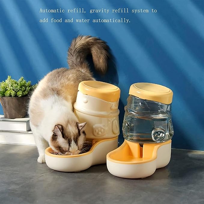 Dispenser Automatic Pet Food Feeder and Water Dispensers Dog Set 3.2L Gravity No Spill Water Dispenser and Feeder for Small Medium Dog Pets cat Fountain