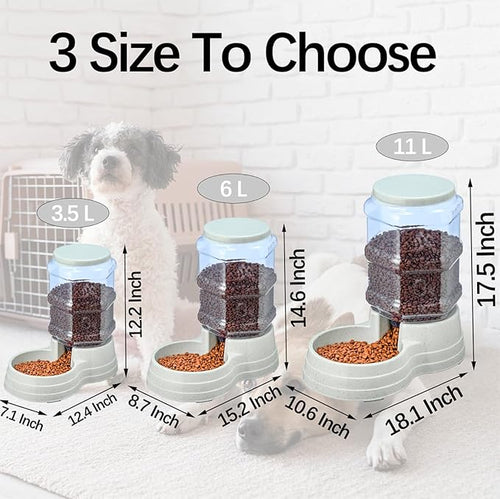3 Gallon Gravity Large Dog Food Feeder,11L Automatic Pet Feeder, Dog Food Dispenser for Large Breed
