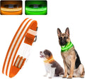 LED Dog Collar, Light Up Dog Collar, Lighted Dog Collars Adjustable for Night Walking, Glow in The Dark Dog Collars Light with USB Rechargeable Color Changing Waterproof for Dogs (Orange, Small)