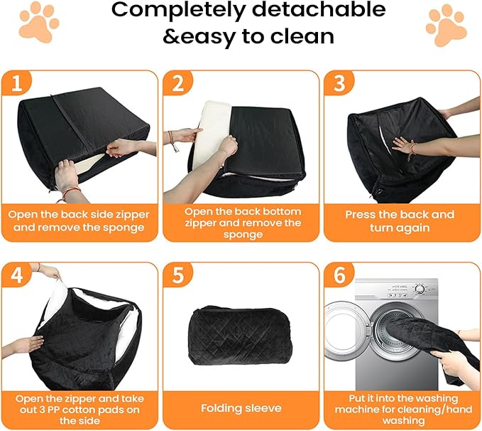 Plush Dog Car Seat for Dogs & Cats, Comfortable Pet Car Seat with 2 Side Pockets, Washable Pet Seats for Vehicle RV SUV Truck Front and Backseat Travel Road Trip Outdoor Commuting