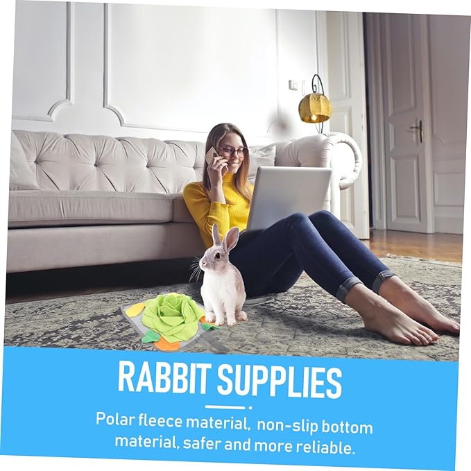 UPKOCH 1pc Rabbit Snuffle Mat for Nose Smell Training Slow Feeding Pad for Rabbits Random Pattern Accessories Reduces Boredom and Anxiety Enhances Health Through Foraging Play