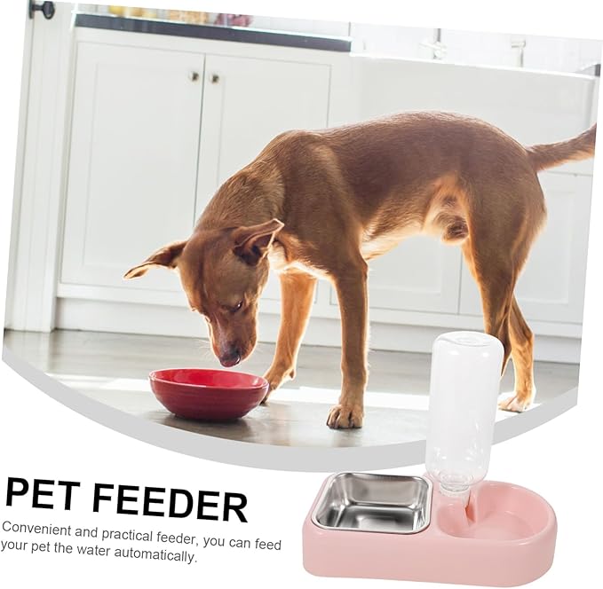 Toyvian Double Pet Water Feeding Bowl Automatic Pet Water Feeder for Cats and Dogs Creative Smooth Design Convenient and Practical Dispenser for Home and Shops