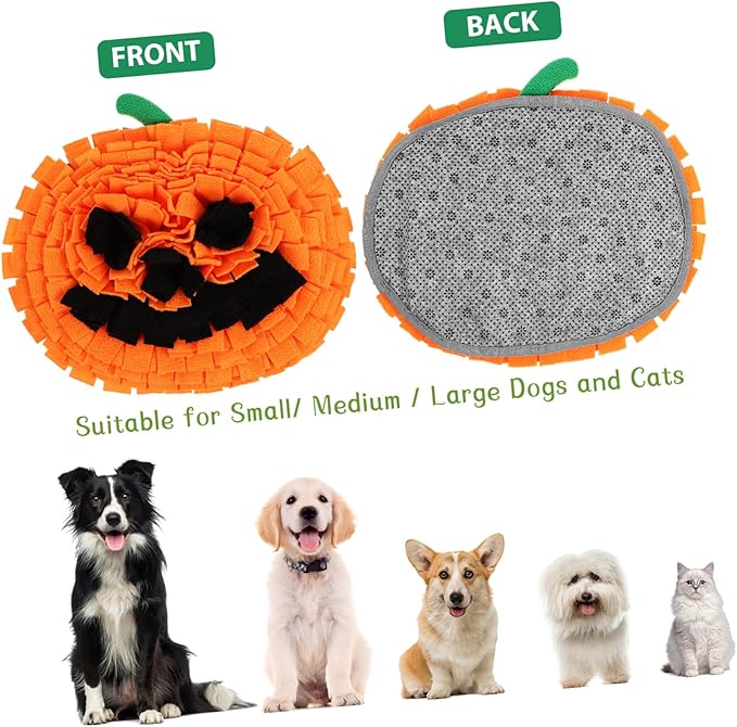 Pumpkin Shaped Dog Sniffing Mat Enrichment Toy for Mental Bright Pet Plaything for All Breeds Design for Interactive Feeding