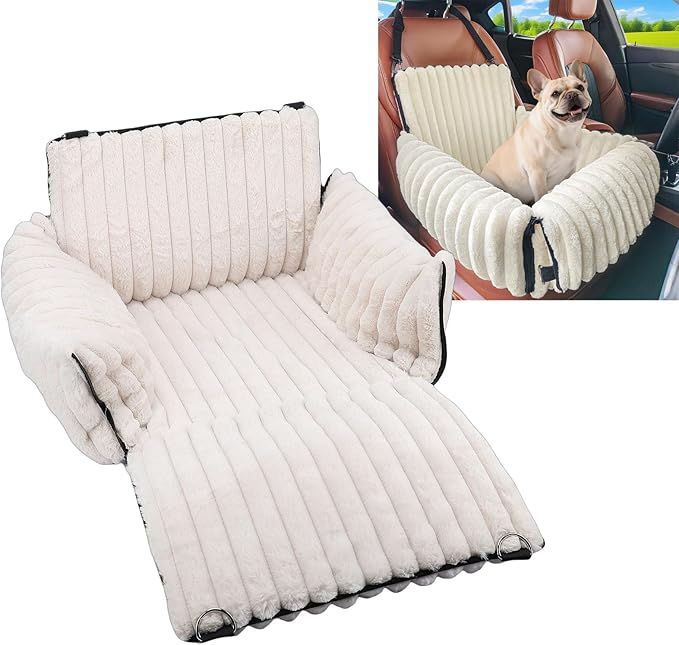 Dog Car Seat for Small Dogs, Detachable Washable Booster Seat, Foldabble Semi Enclosed Design Pet Car Travel Bed, Pet Carseat Puppy Travel Carrier
