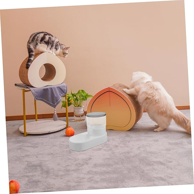 SUPVOX Automatic Cat Food Dispenser Convenient Pet Feeder Texture for Monitoring Design for Cats and Dogs Effortless Filling Gentle Gray