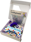 Huxley & Kent Celebration Box for Dogs - Fun Gift Kit with Plush Squeaky Toys, Party Hat, Bow Tie & Banner - Birthday, Gotcha Day & Special Occasion Dog Kit - Happy Barkday Box, Large