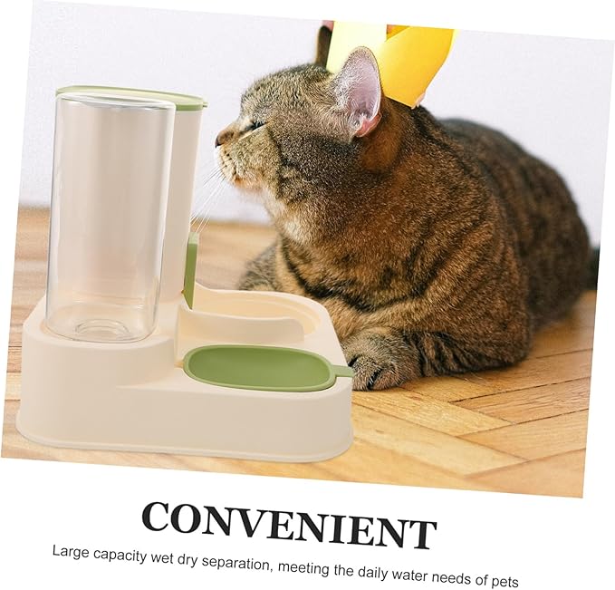 POPETPOP Automatic Pet Feeder Water Dispenser Dry Wet Separation Bowl for Cats Dogs Easy to Capacity for Home Pet Stores Practical Pet Feeding
