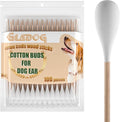 GLADOG 6 Inch Professional Large Cotton Buds for Dogs, Specially Designed Dog Cotton Buds with Wood Handle, Large Means Safe