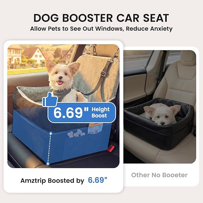 Elevated Dog Cat Car Safety Seat - Waterproof,Black