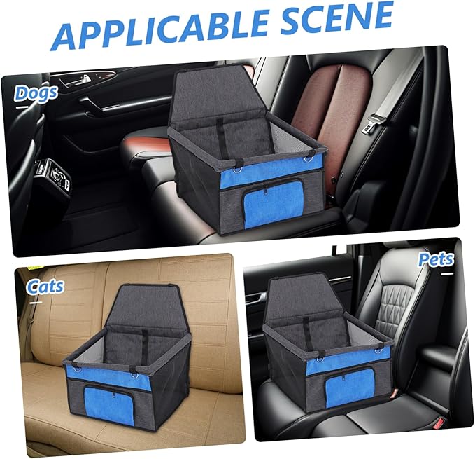 BESTonZON Pet Car Seat for Dogs and Cats and Breathable Travel Cushion with Front Pocket Easy to Install for All Vehicle Models for Pets