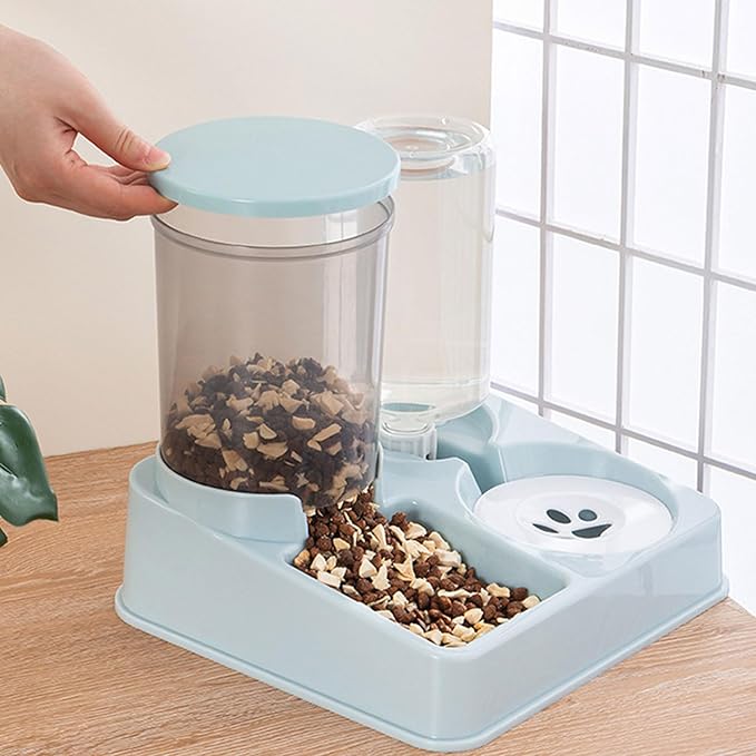 2 in 1 Automatic Dog Water Food Bowl Water Dispenser for Pet Lovely Dog Feeder Raised Food Container Bowl