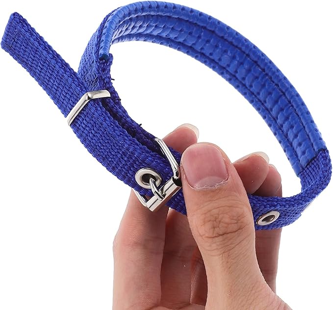 Tofficu Adjustable Wear-Resistant Polyester Pet Collar with Alloy Buckle, Soft Blue Foam Neck Decor for Cats and Dogs, Small Size Collar for Puppies and Pets