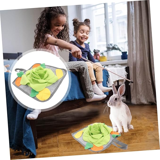UPKOCH 1pc Rabbit Snuffle Mat for Nose Smell Training Slow Feeding Pad for Rabbits Random Pattern Accessories Reduces Boredom and Anxiety Enhances Health Through Foraging Play