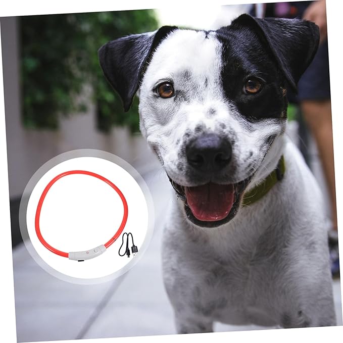 SUPVOX Led Dog Night Light Collar Plastic Glow Puppy Collar USB Cable Fashion for Dogs