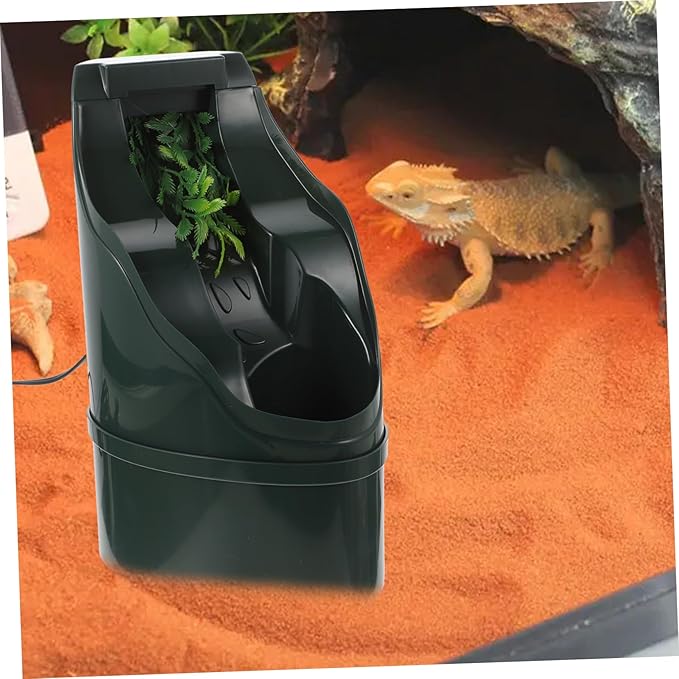 POPETPOP 1pc Waterfall Shape Water Dispenser for Pets Automatic Lizard Drinking Bowl Pump Fresh Running Water Fountain Stable Design for Cats and Decoration Us