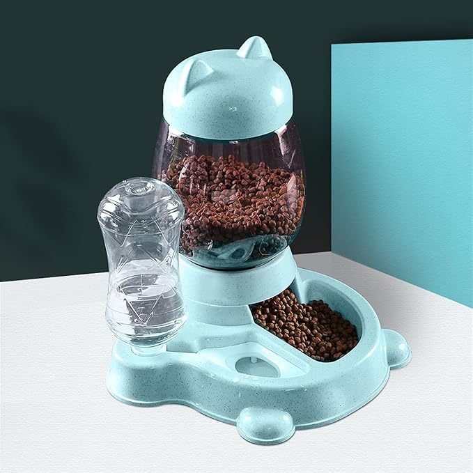 Massage cushion 2.2L Pet Water Dispenser Cat Automatic Feeder Plastic Dog Water Bottle Food Water Pet Feeding Bowl Drinking Feeder Device (Color : Grey1) (Blue)