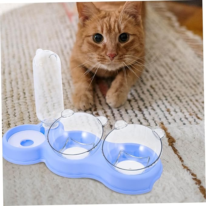Double Design Pet Feeder Detachable Dog Food Bowl and -Fall Water Dispenser Convenient Pet Accessory for Dogs and Cats