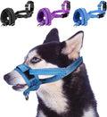SlowTon Soft Dog Muzzle, Adjustable Padded Nylon Muzzle for Large Medium Dogs Anti Chewing Barking Biting, Allow Dog Pant & Drink (Blue, M)
