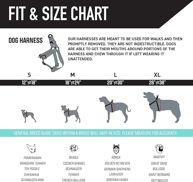 Wolfgang Heavy Duty Adjustable Dog Harness, Pull-Tested to Over 800 lbs for Walking & Training, DawnPatrol Print, Extra Large