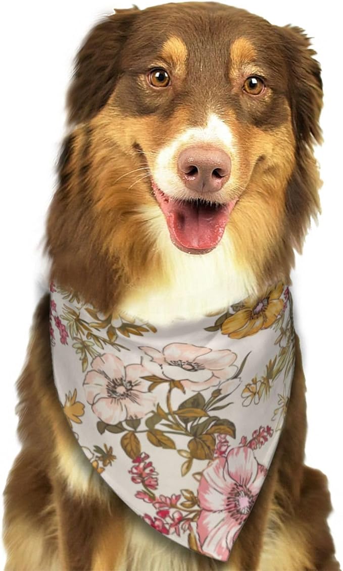 Floral Flower Dog Bandana Scarf Triangle Bibs Pet Accessories Cat Kerchief