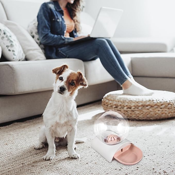 1pc Automatic Pet Water Dispenser Large Capacity Bubble Waterer for Dogs and Cats Material Easy to Clean for Home and Outdoor Use Pink