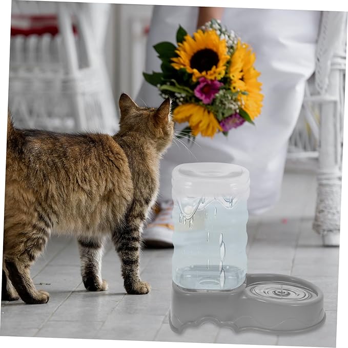 Automatic Pet Water Dispenser for Cats and Dogs Convenient Gravity-fed Feeder Bowl Capacity Design for Indoor Use