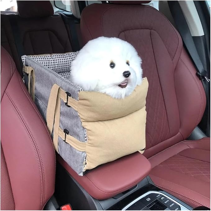 Dog Cat Carrier - Dog Car Booster Seat For Cats Dogs With Dog Travel Car Carrier With Safety Tethers Console Car Seat For Dogs(Blue)