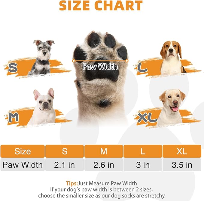 KOOLTAIL Dog Socks to Prevent Licking Paws, Dog Christmas Outfit Shoes for Winter Snow Pavement, Warm Fleece Pet Boots & Paw Protector for Hardwood Floors Anti Slip, Small Medium Large Size, Red M