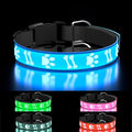 Light Up Dog Collar, 15-in-1 Light Modes/ 3D Design/Adjustable/Rechargeable LED Dog Collar for Night Walking, Safety Dog Glowing Collar, Blue