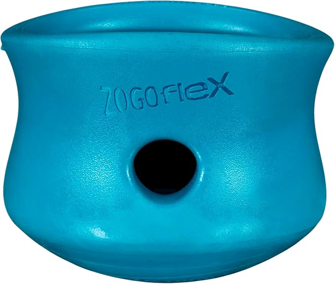 WEST PAW Toppl Durable Dog Treat Puzzle Toy for Medium to Large Dogs- Engaging Interactive Chew Toy for Mental Stimulation, Slow Feeding- 3/4 Cup Capacity - River Blue, Large